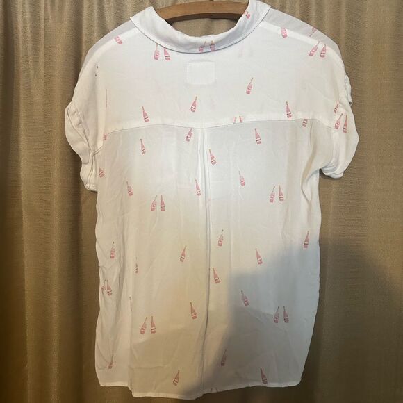 RAILS Whitney Rosè All Day Champagne Print Blouse Size medium - Picture 5 of 8